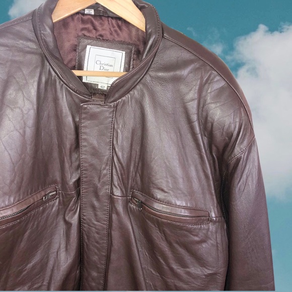 Christian Dior Vintage Leather Brown Bomber Jacket - Picture 3 of 10